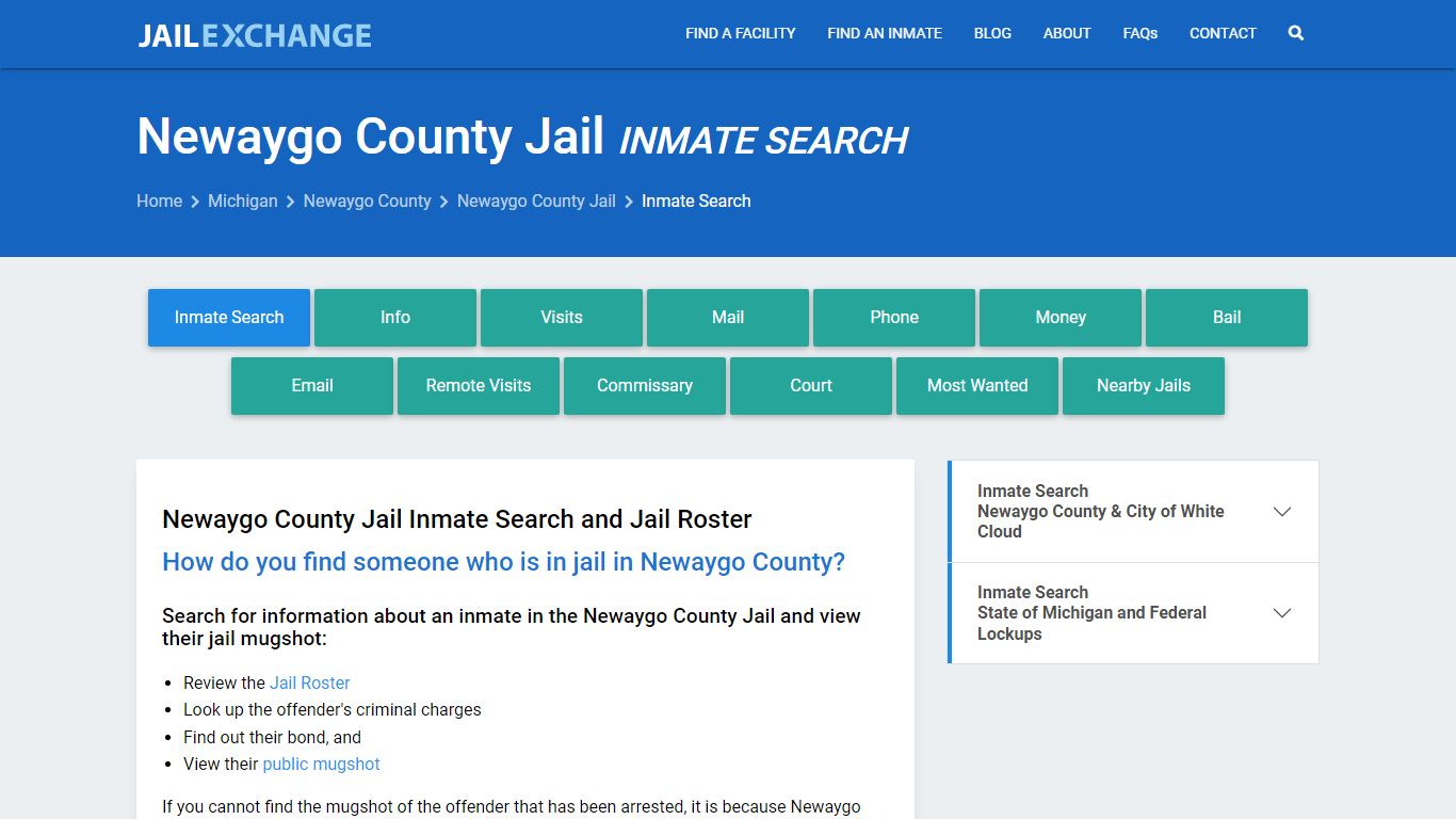 Inmate Search: Roster & Mugshots - Newaygo County Jail, MI